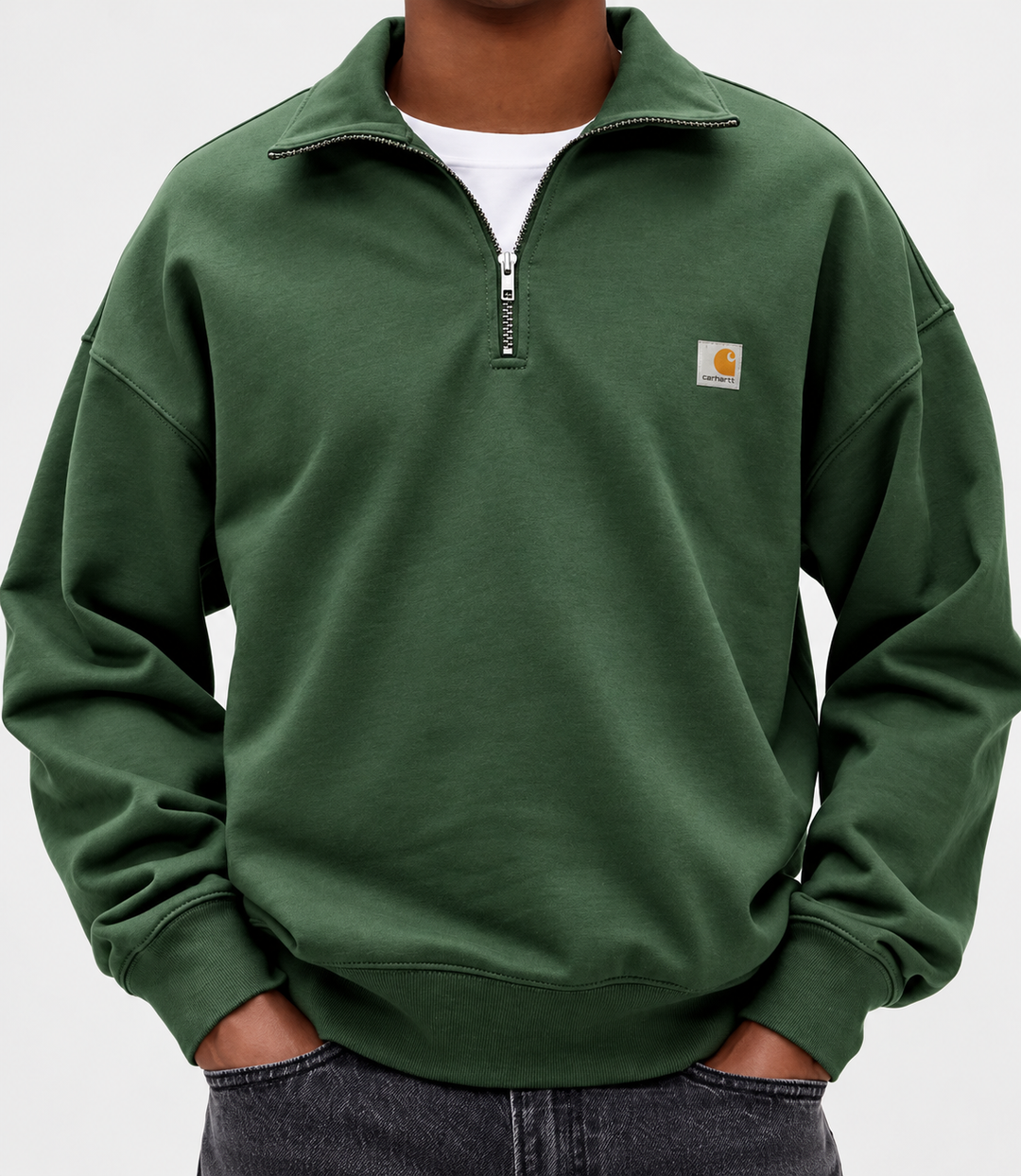 Men's Quarter Zip Sweatshirt – Oversized Fit with Stand Collar