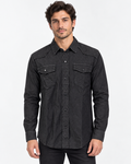 Men's Denim Shirt - Slim Fit with Snap Buttons