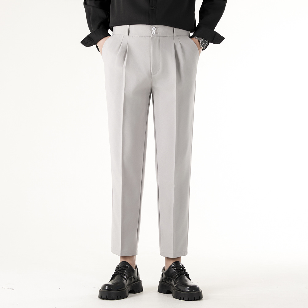 Men's straight fit casual pants - beige