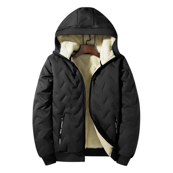 Men's Thermal Winter Jacket - Windproof Hooded Loose Fit