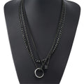 Men's 3-Piece Stainless Steel Chain Set - Black Cuban Link