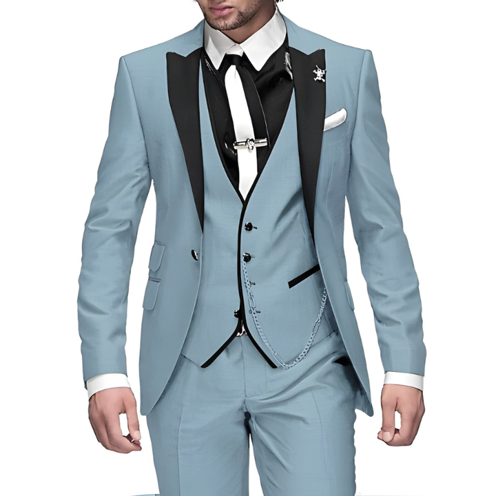 Men's 3-Piece Suit Set - Modern Slim Fit - Blue