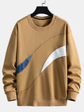Men's Abstract Colorblock Crew Neck Sweatshirt – Relaxed Fit