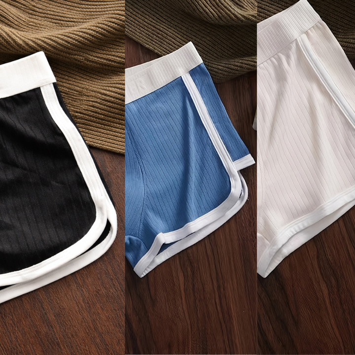 Men's Boxer Briefs 3-Pack - Breathable Stretch Polyester - Black, White, Blue