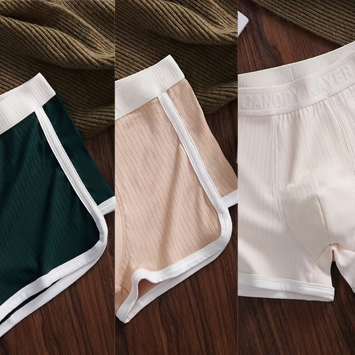 Men's Boxer Briefs 3-Pack - Breathable Stretch Polyester - Groen+ Beige+ Wit