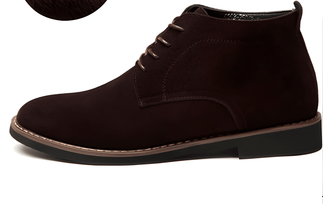 Men's Brushed Suede Boot - Timeless Elegance - Brown