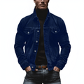 Men's Button-Front Jacket with Chest Pockets - Slim Fit