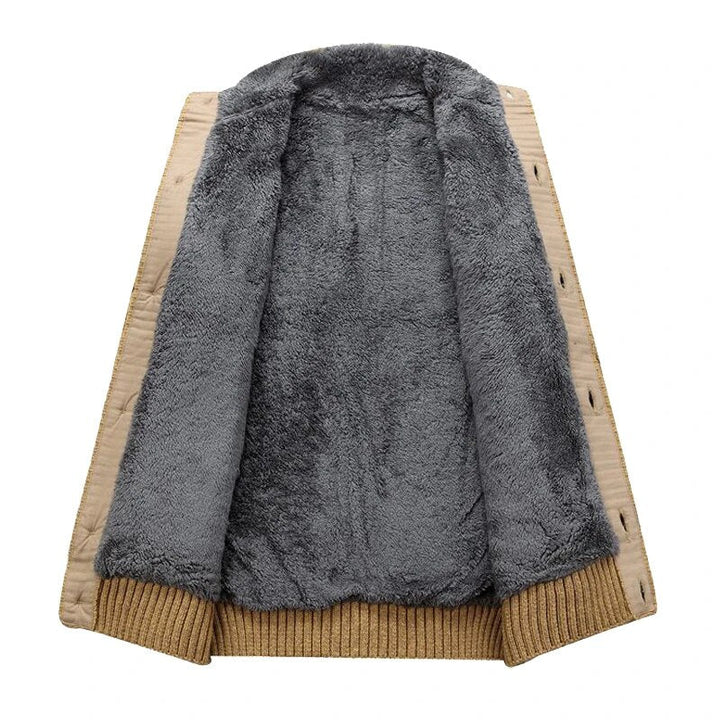 Men's Cable Knit Vest with Plush Lining - Warm Casual Layer