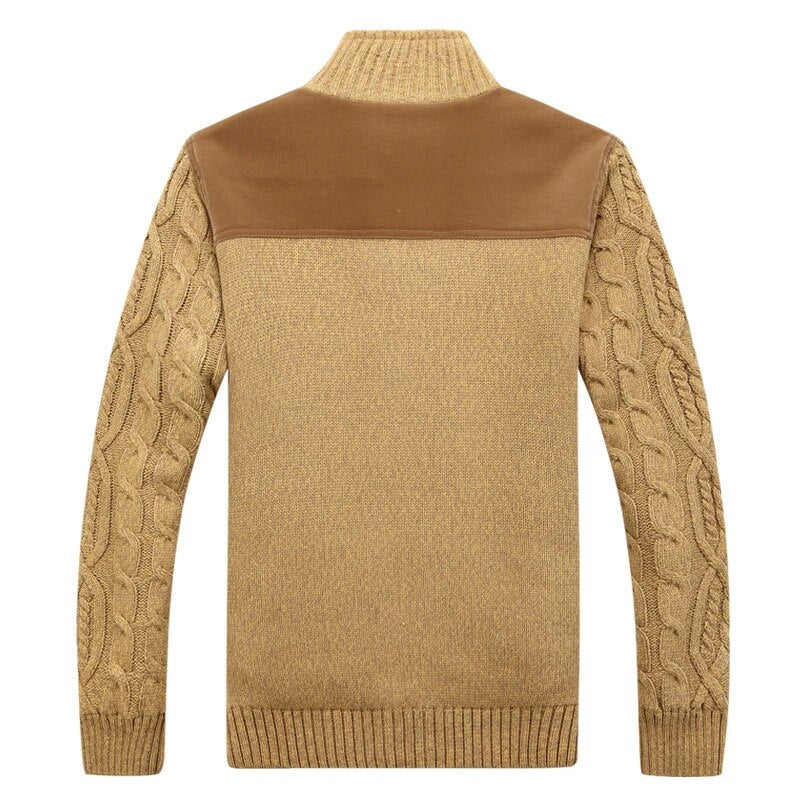 Men's Cable Knit Vest with Plush Lining - Warm Casual Layer