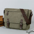 Men's Canvas Shoulder Bag - Durable Commuter Crossbody with Multiple P