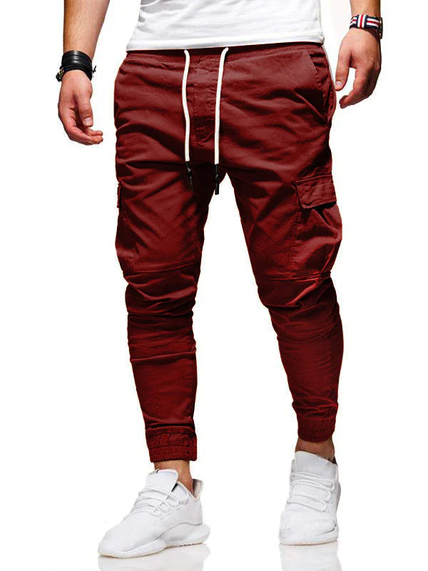 Men's Cargo Pants - Elastic Waist Comfort Work Trousers