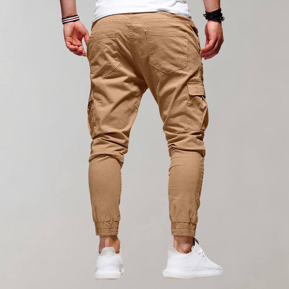 Men's Cargo Pants - Elastic Waist Comfort Work Trousers