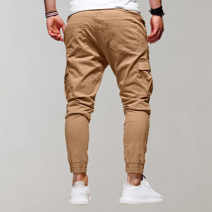 Men's Cargo Pants - Elastic Waist Comfort Work Trousers