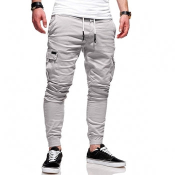 Men's Cargo Pants - Elastic Waist Comfort Work Trousers