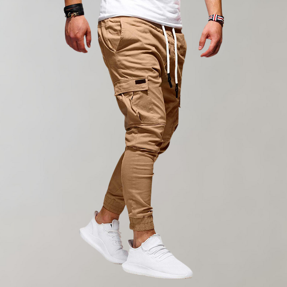 Men's Cargo Pants - Elastic Waist Comfort Work Trousers