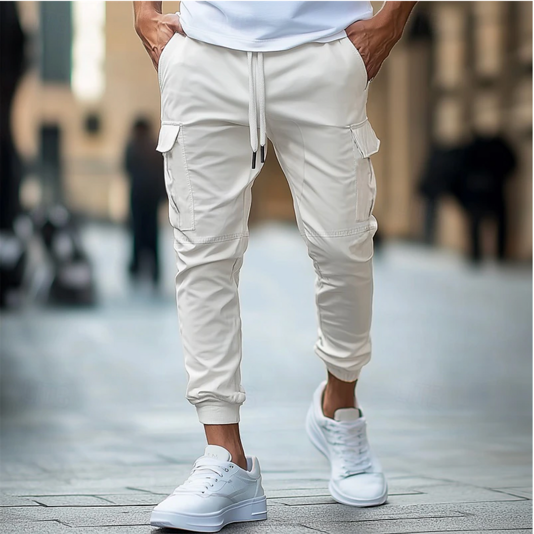Men's Cargo Pants - Regular Fit Casual Work Trousers - Beige