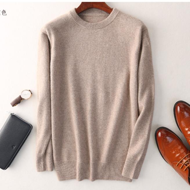 Men's Cashmere Crew Neck Sweater - Classic Knit