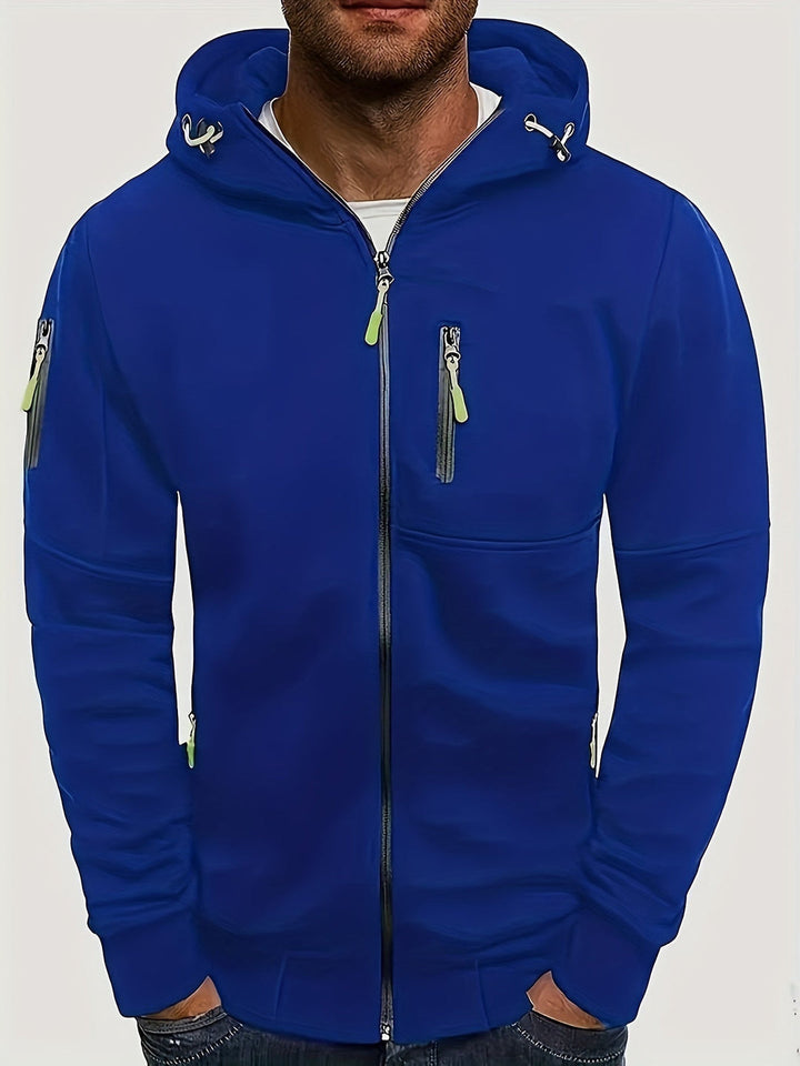 Men's Casual Hoodie with Warmth and Versatile Style - Blue