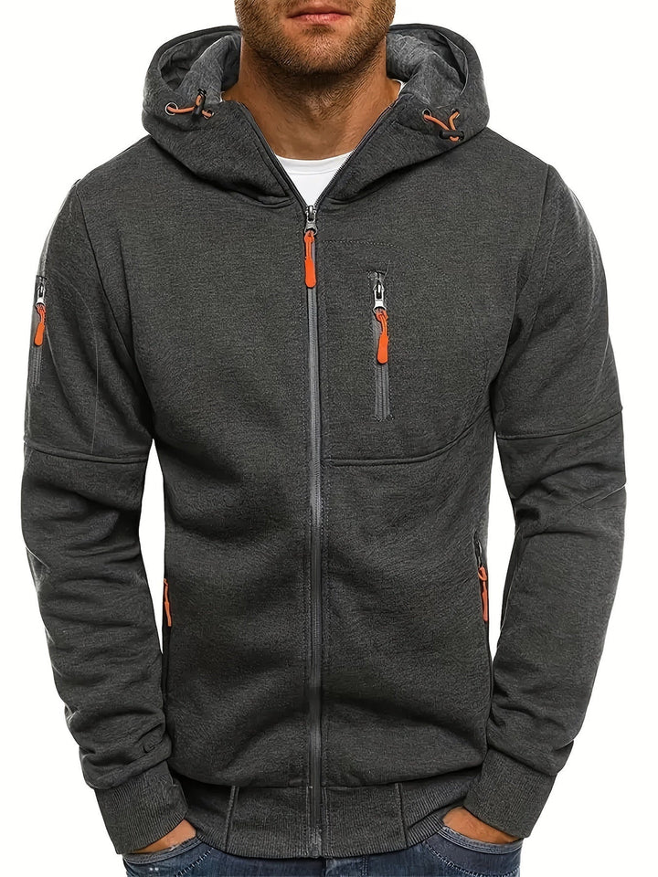 Men's Casual Hoodie with Warmth and Versatile Style - Dark Grey