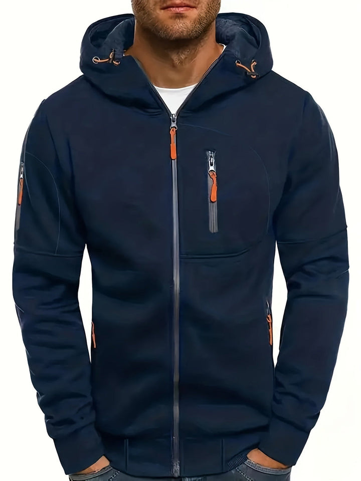 Men's Casual Hoodie with Warmth and Versatile Style - Navy