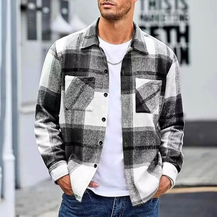 Men's Casual Shirt Jacket - Versatile Comfort Fit - Black