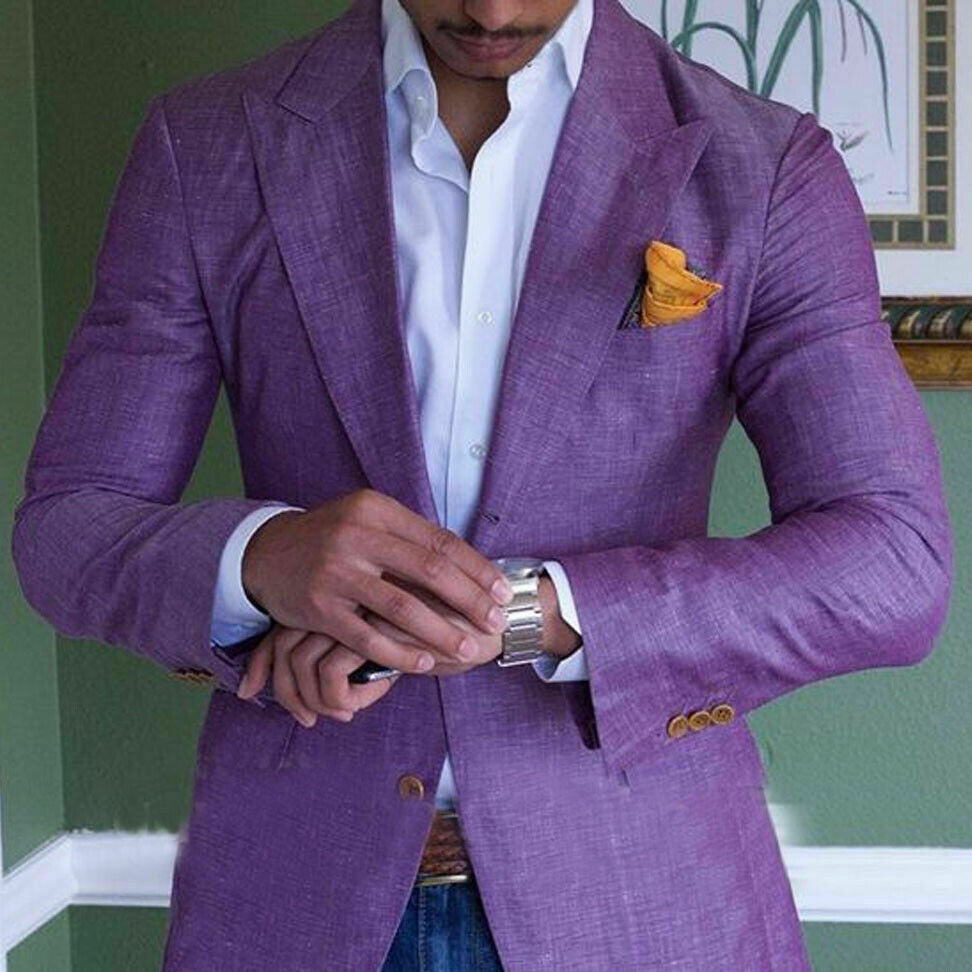 Men's Classic Blazer - Timeless Style & Comfortable Fit - Purple