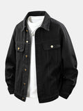 Men's Classic Cotton Denim Jacket – Regular Fit Button Front