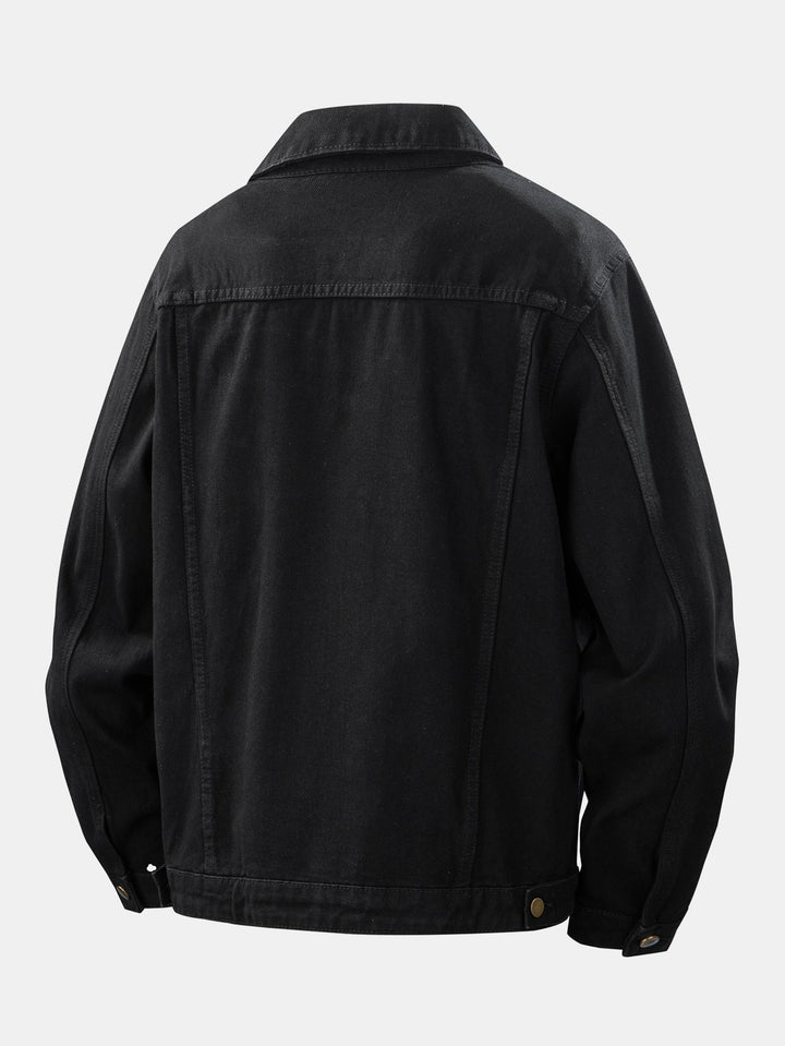 Men's Classic Cotton Denim Jacket – Regular Fit Button Front