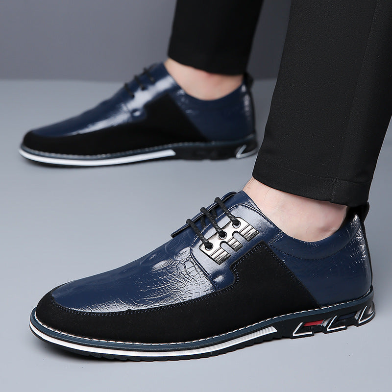 Men's Classic PU Leather Lace-Up Shoes - Versatile Comfort - Blue 2