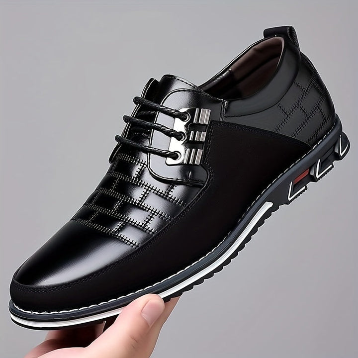 Men's Classic PU Leather Lace-Up Shoes - Versatile Comfort