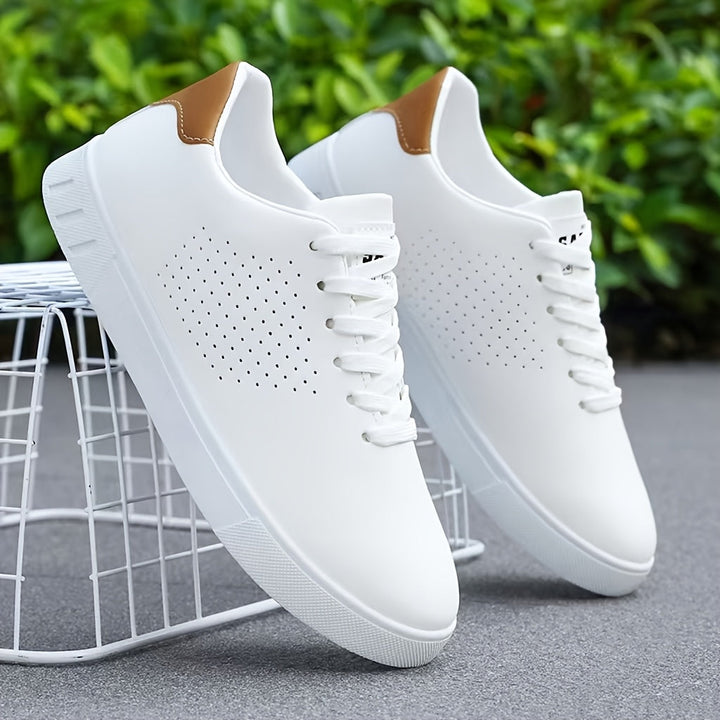 Men's Clean Low-Top Sneakers in white, White