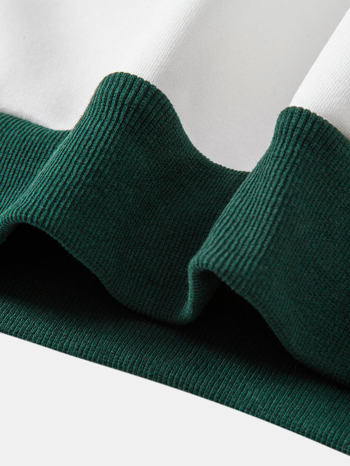 Men's Color Block Polo Sweatshirt – Relaxed Fit Striped Pullover