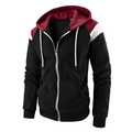 Men's Colorblock Hoodie - Sporty Loose Fit Zip Sweatshirt