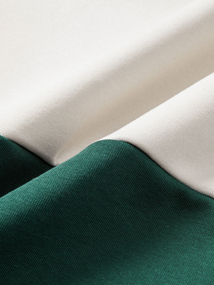 Men's Colour Block Quarter-Zip Sweatshirt - Relaxed Fit