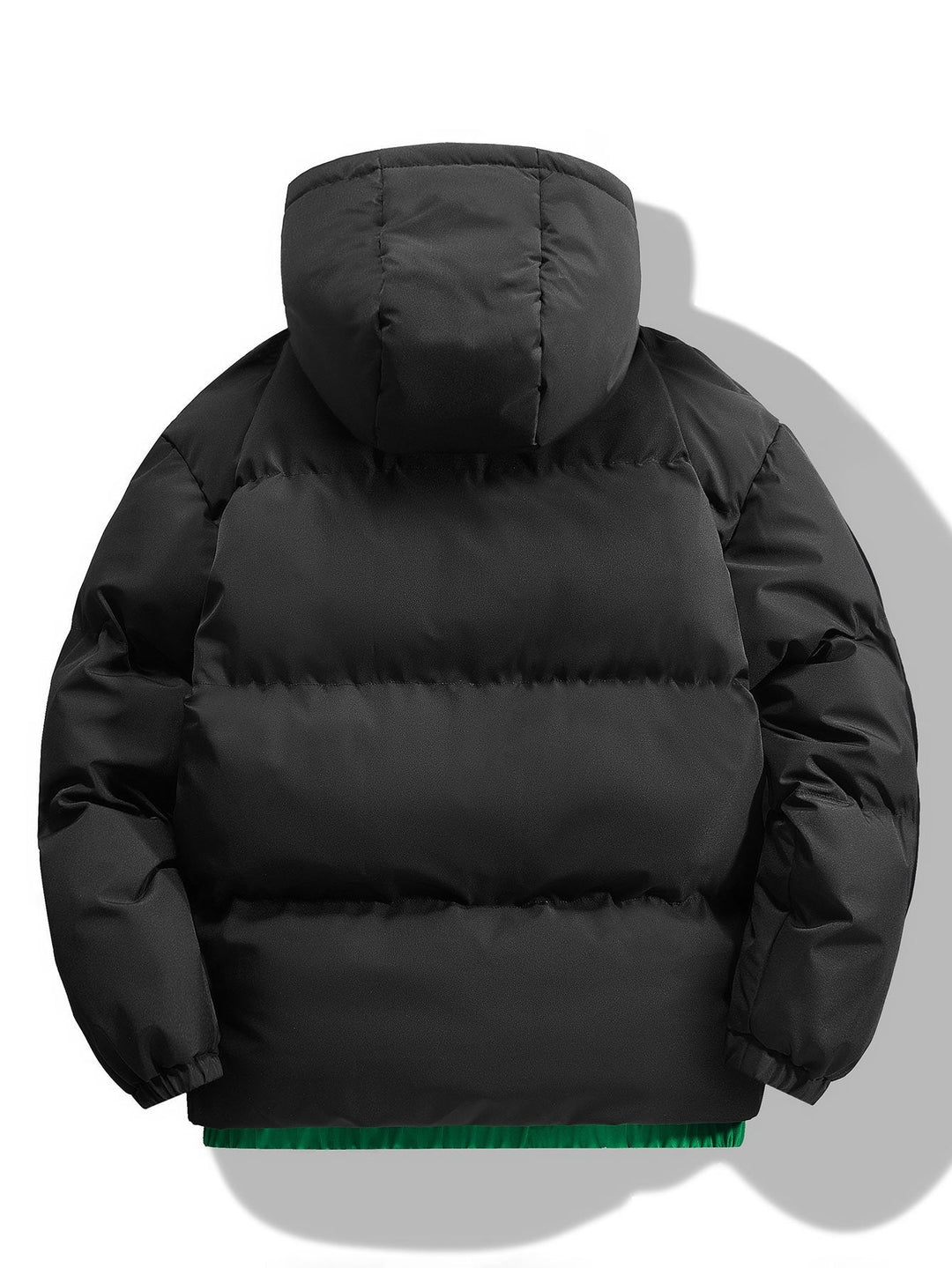 Men's Contrast Hooded Puffer Jacket - Winter Padded Outerwear