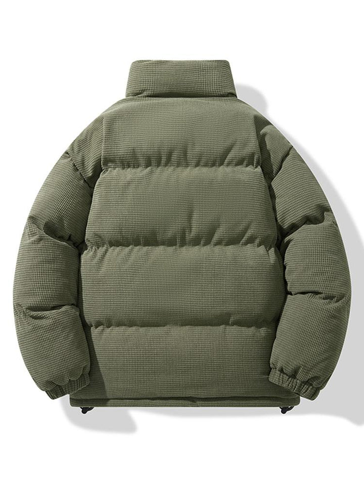 Men's Corduroy Puffer Jacket - Padded Winter Outerwear