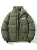 Men's Corduroy Puffer Jacket - Padded Winter Outerwear