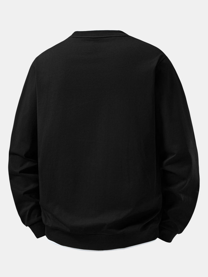 Men's Cotton Blend Layered Crew Neck Sweatshirt – Regular Fit