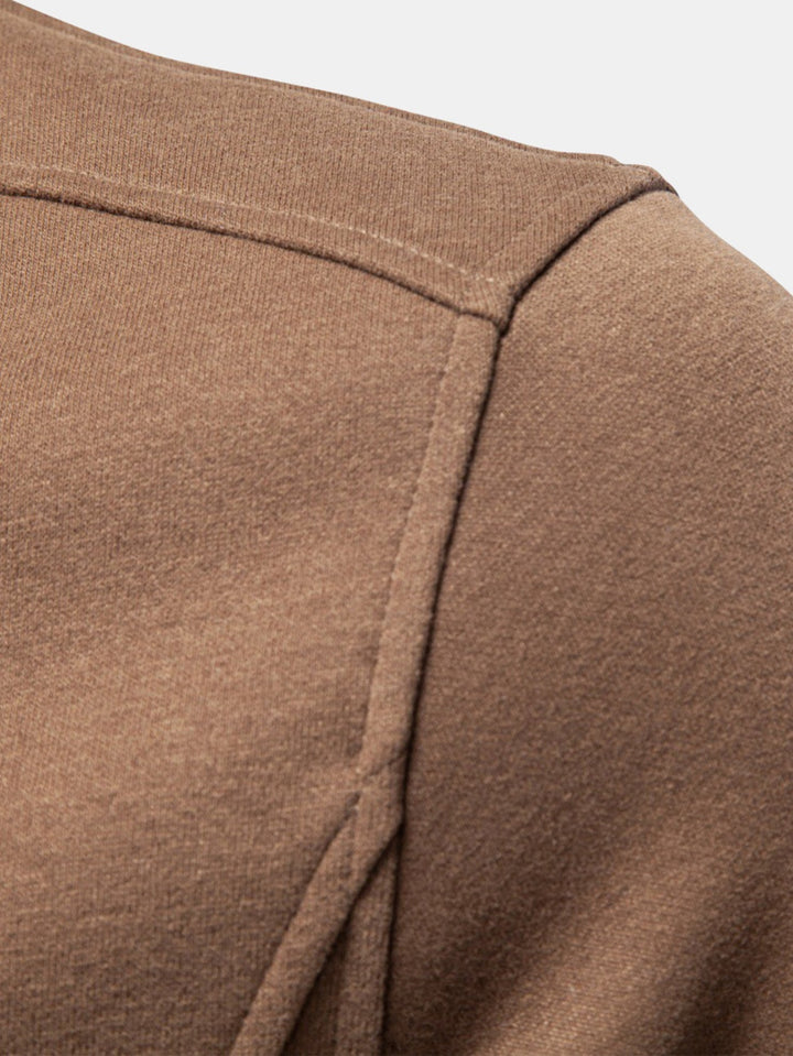 Men's Cotton Blend Quarter Zip Sweatshirt – Stand Collar Regular Fit