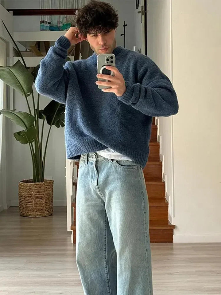 Men's Crew Neck Sweater - Classic Knit with Modern Cut