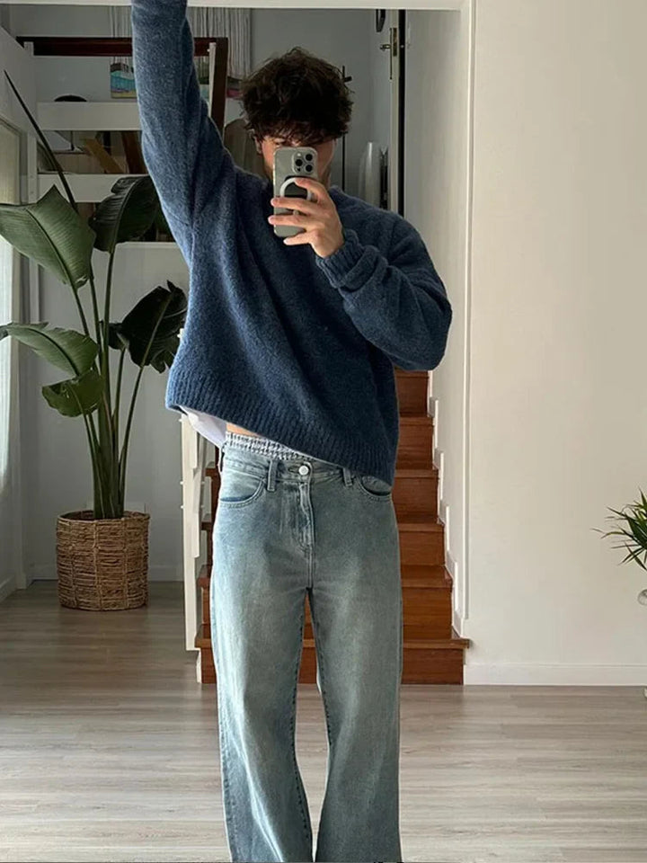 Men's Crew Neck Sweater - Classic Knit with Modern Cut