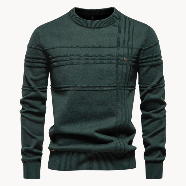 Men's Crew Neck Sweater - Warm Winter Essential - Green