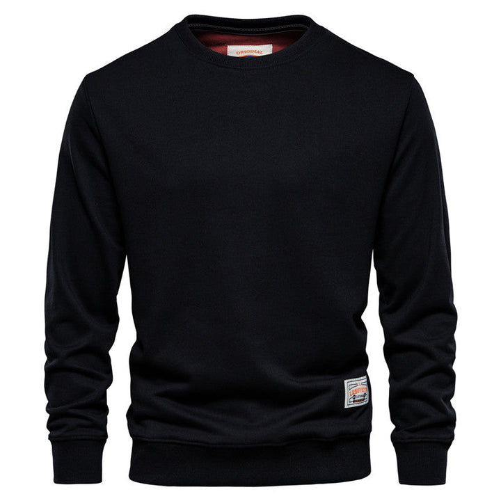 Men's Crew Neck Sweatshirt - Casual Comfort - Black