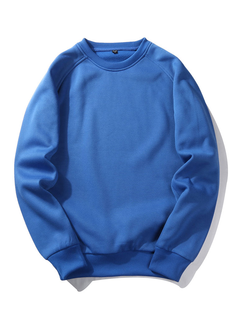Men's Crew Neck Sweatshirt – Relaxed Fit Raglan Pullover - Blue