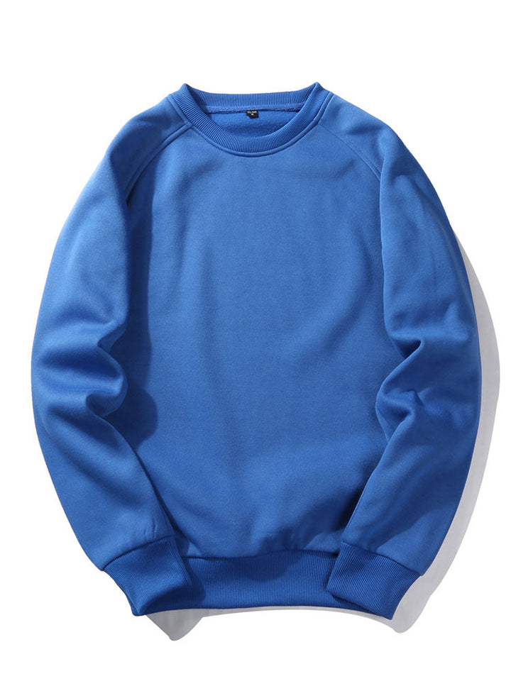 Men's Crew Neck Sweatshirt – Relaxed Fit Raglan Pullover - Blue