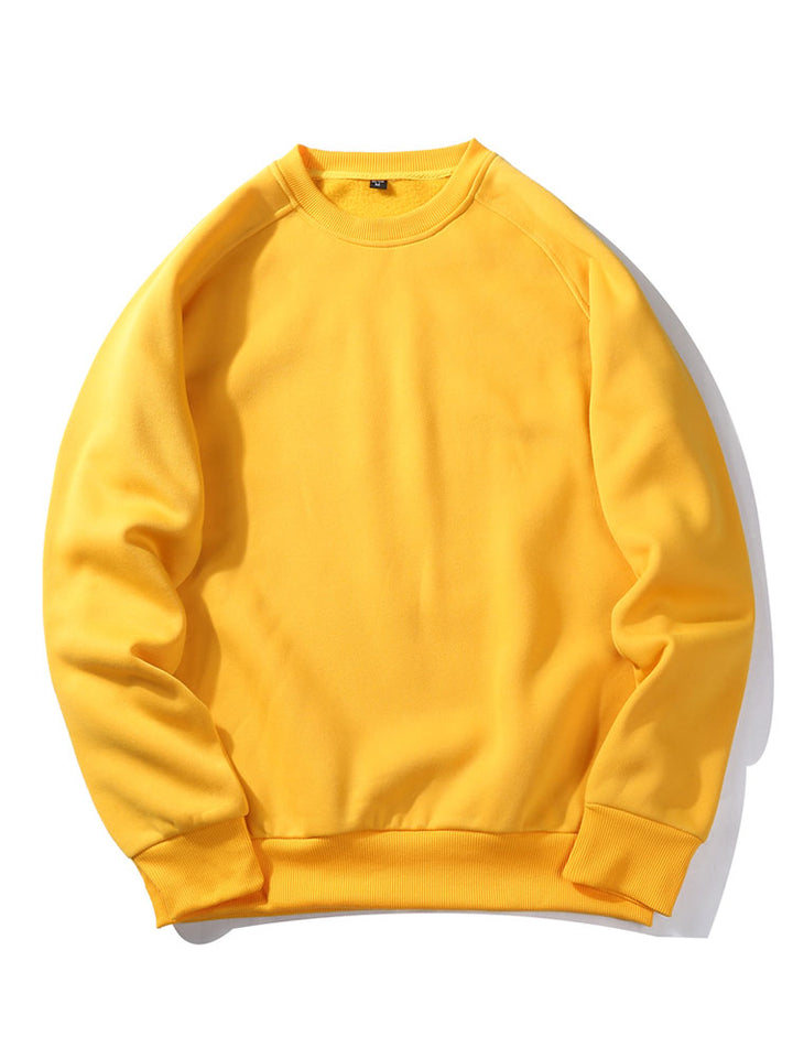 Men's Crew Neck Sweatshirt – Relaxed Fit Raglan Pullover - Yellow