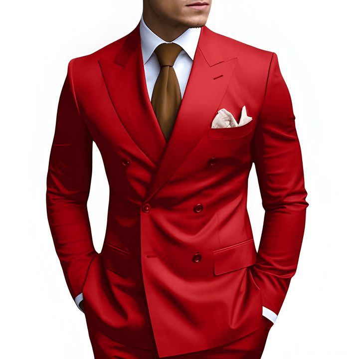 Men's Double-Breasted Suit - Slim Fit Elegance