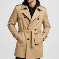 Men's Double Breasted Trenchcoat - Classic Fall Jacket