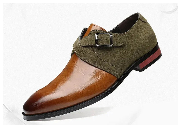Men's Double Monk Strap Loafers - Breathable Vegan Leather