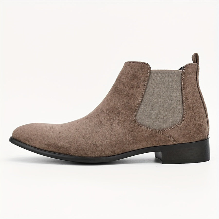 Men's Elastic Ankle Boots - Slip-On Comfort - Khaki